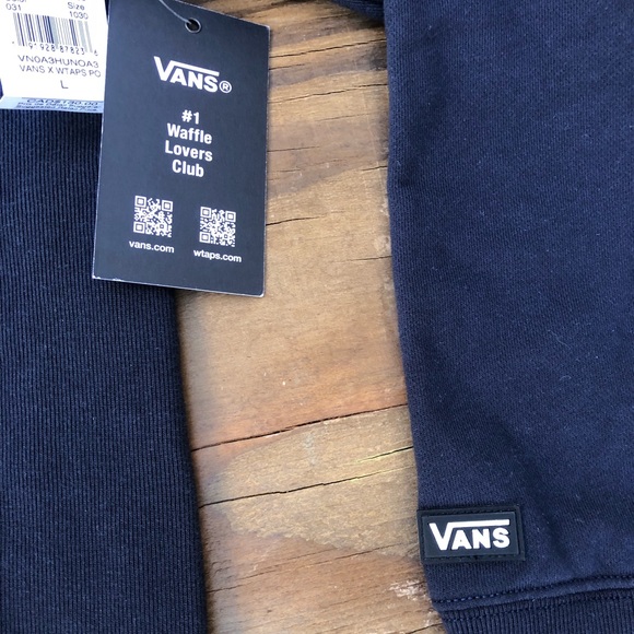 🥞🥞 Wtaps Hoodie X vans sweatshirt blue large hoody Collab skater - Picture 5 of 7
